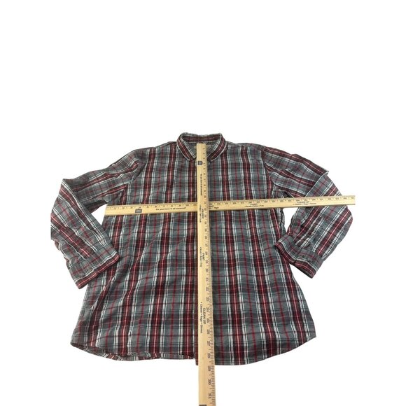 Weatherproof Vintage Mens XL Plaid Shirt Red Blue Flannel Long Sleeve Casual - Picture 7 of 7